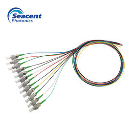 Haz durable del color de la coleta 12 de la fibra óptica con el conector de ST/APC o de FC/APC