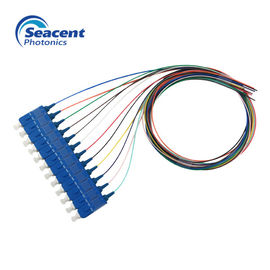 Polaco los 2.0m del UPC de la coleta de la fibra óptica del SC del haz de 12 colores 3.0m m con la chaqueta de PVC